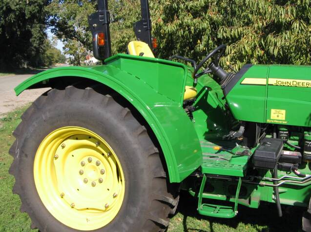 Orchard Fender on a John Deer tractor